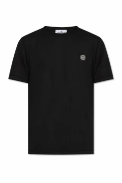 Stone Island BLACK T-shirt with logo