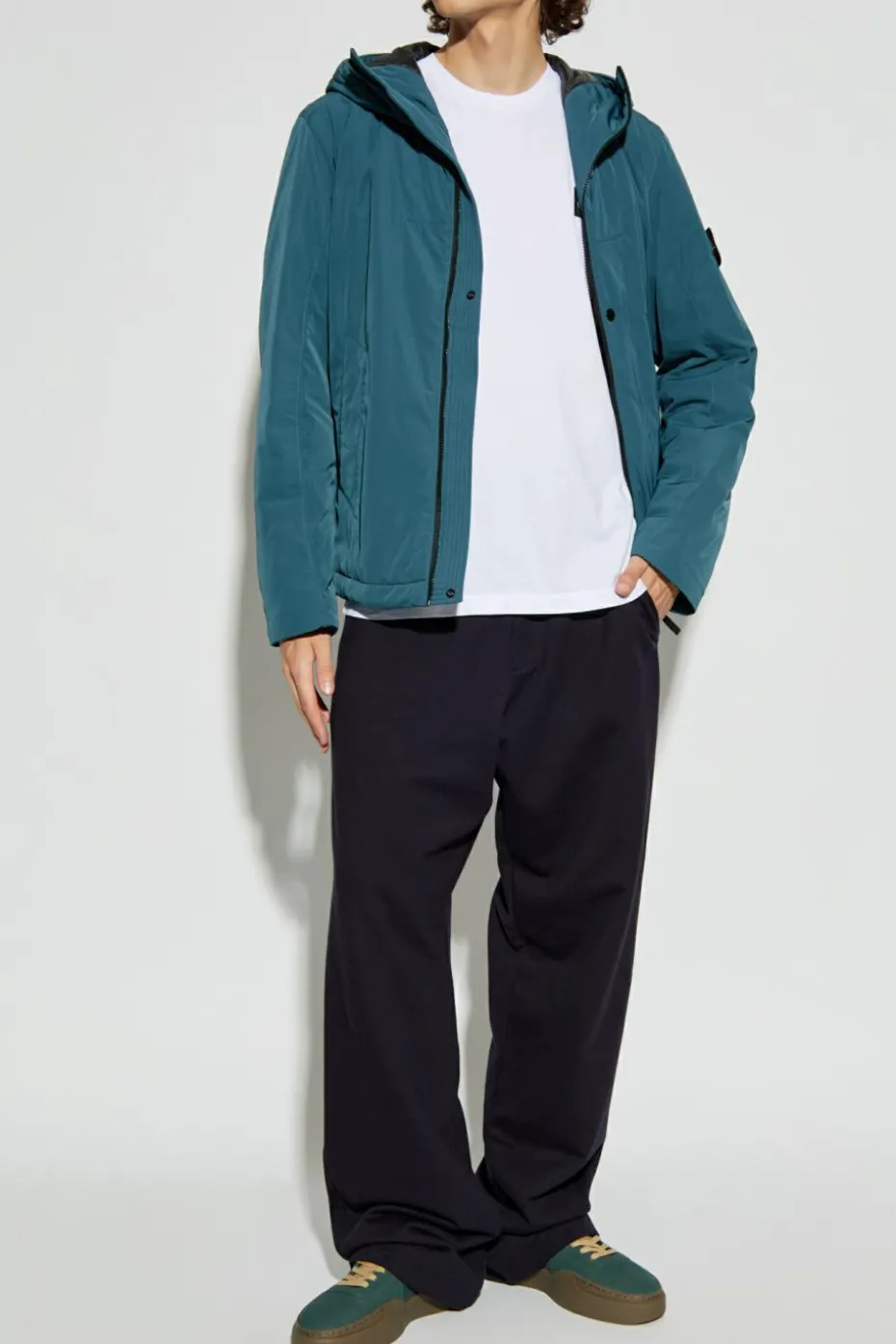 Stone Island BLUE Hooded jacket "Micro Twill"