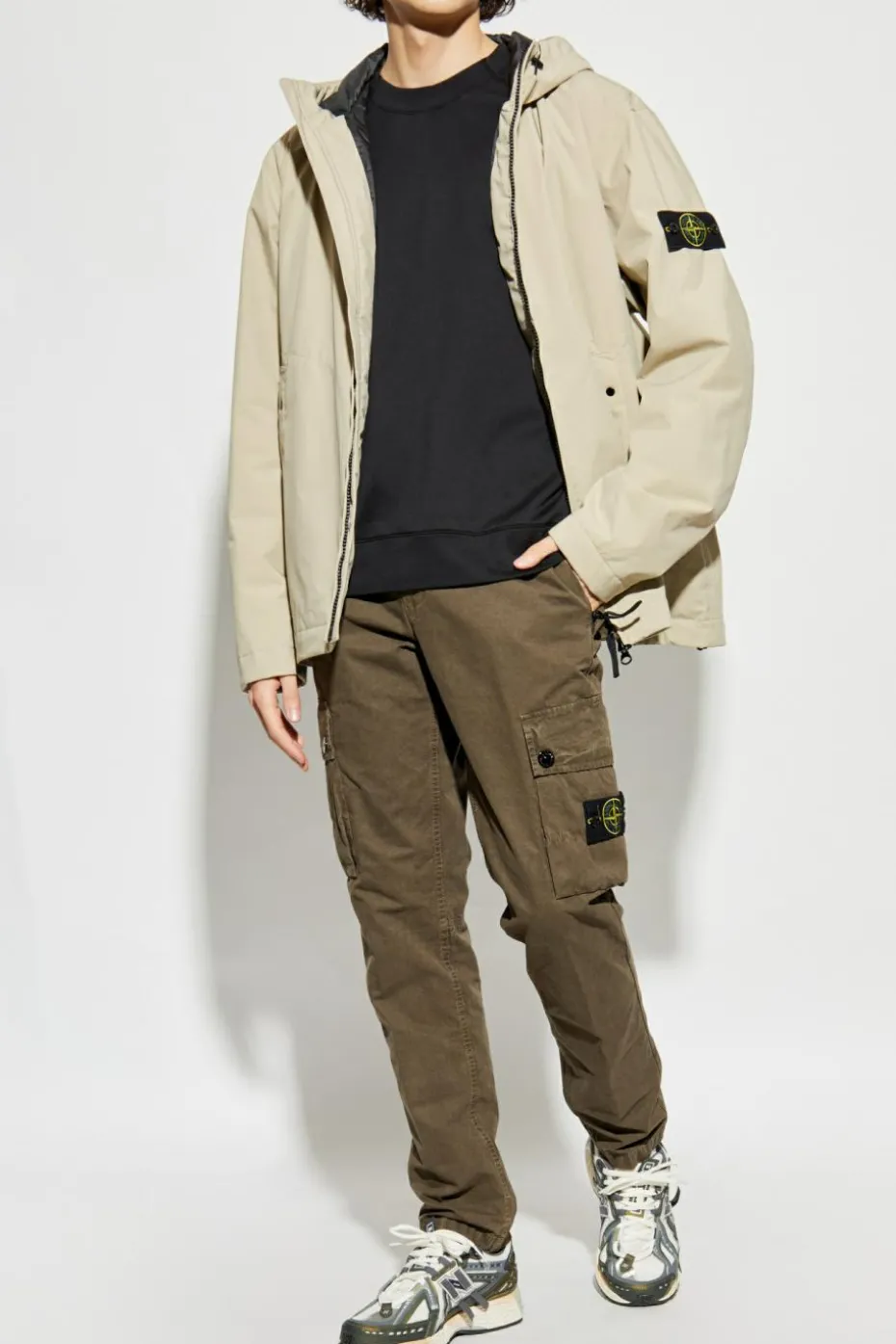 Stone Island cream Hooded Jacket