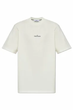 Stone Island cream T-shirt logo