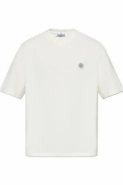 Stone Island cream T-shirt with logo
