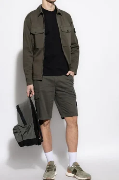 Stone Island GREEN Shorts with logo