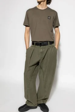 Stone Island GREEN T-shirt with logo