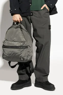 Stone Island GREY Backpack with logo