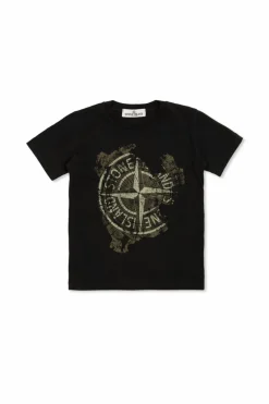 Stone Island Junior BLACK T-shirt with logo