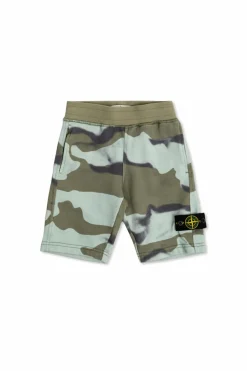 Stone Island Junior GREEN Patterned shorts
