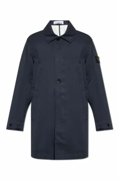 Stone Island NAVY BLUE Coat with logo