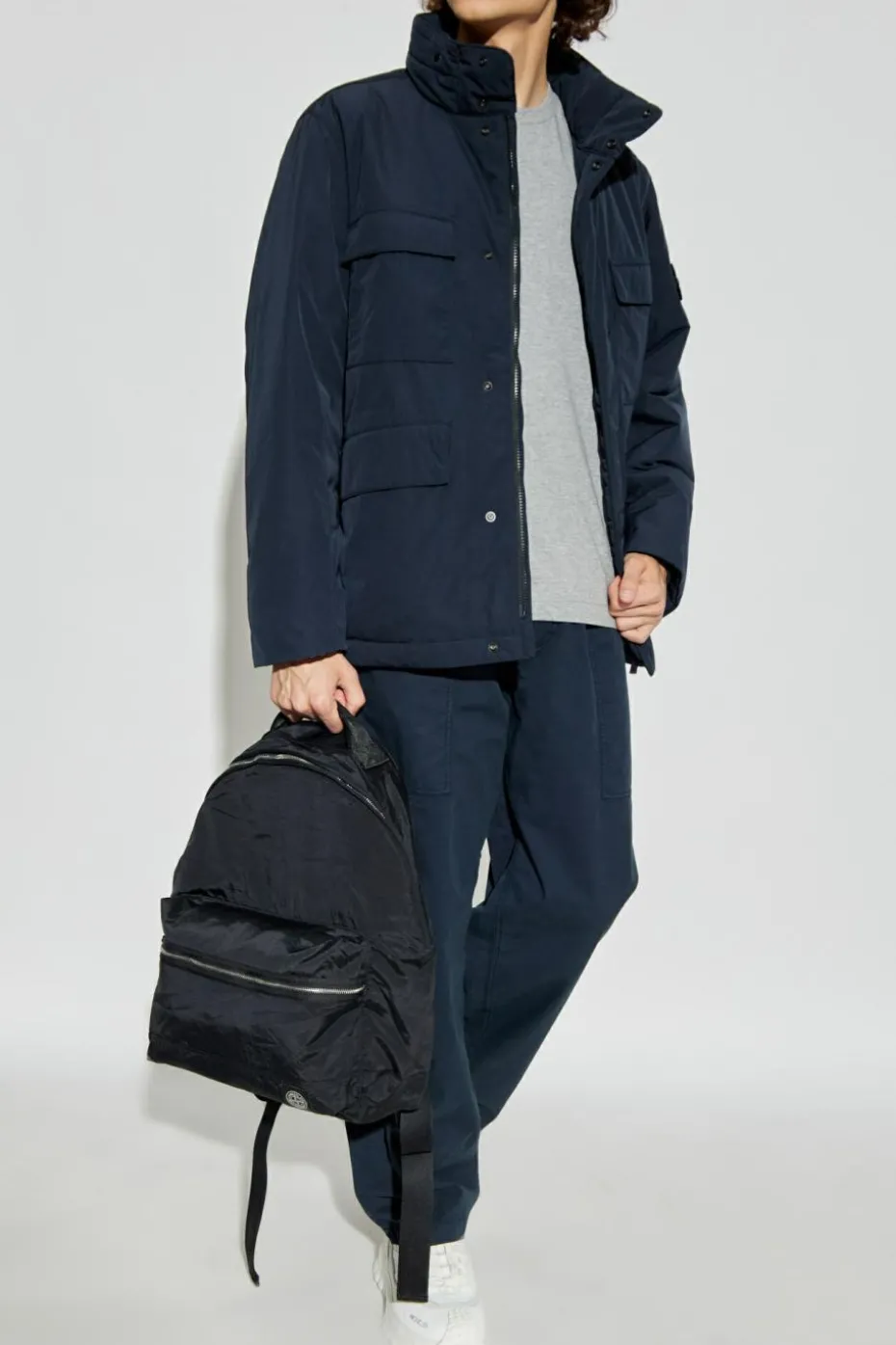 Stone Island NAVY BLUE Insulated jacket "Micro Twill"