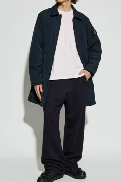 Stone Island NAVY BLUE "Micro Twill" coat