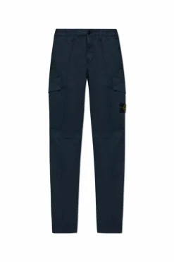 Stone Island NAVY BLUE Pants with logo