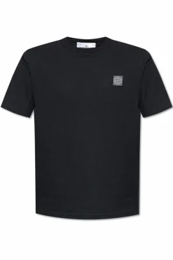 Stone Island NAVY BLUE T-shirt with logo patch