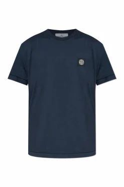 Stone Island NAVY BLUE T-shirt with logo