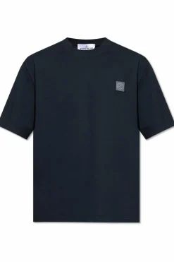 Stone Island NAVY BLUE T-shirt with logo