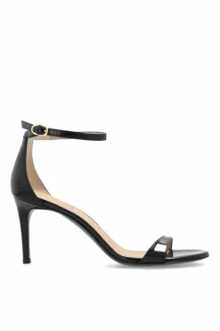 Stuart Weitzman BLACK Patent heeled sandals ‘Nudist’