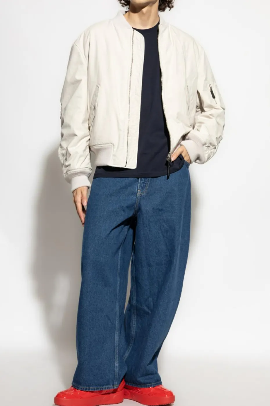 Studio Nicholson NAVY BLUE T-shirt `Bric`