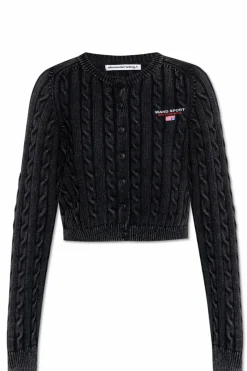 T by Alexander Wang BLACK Cardigan with decorative knit