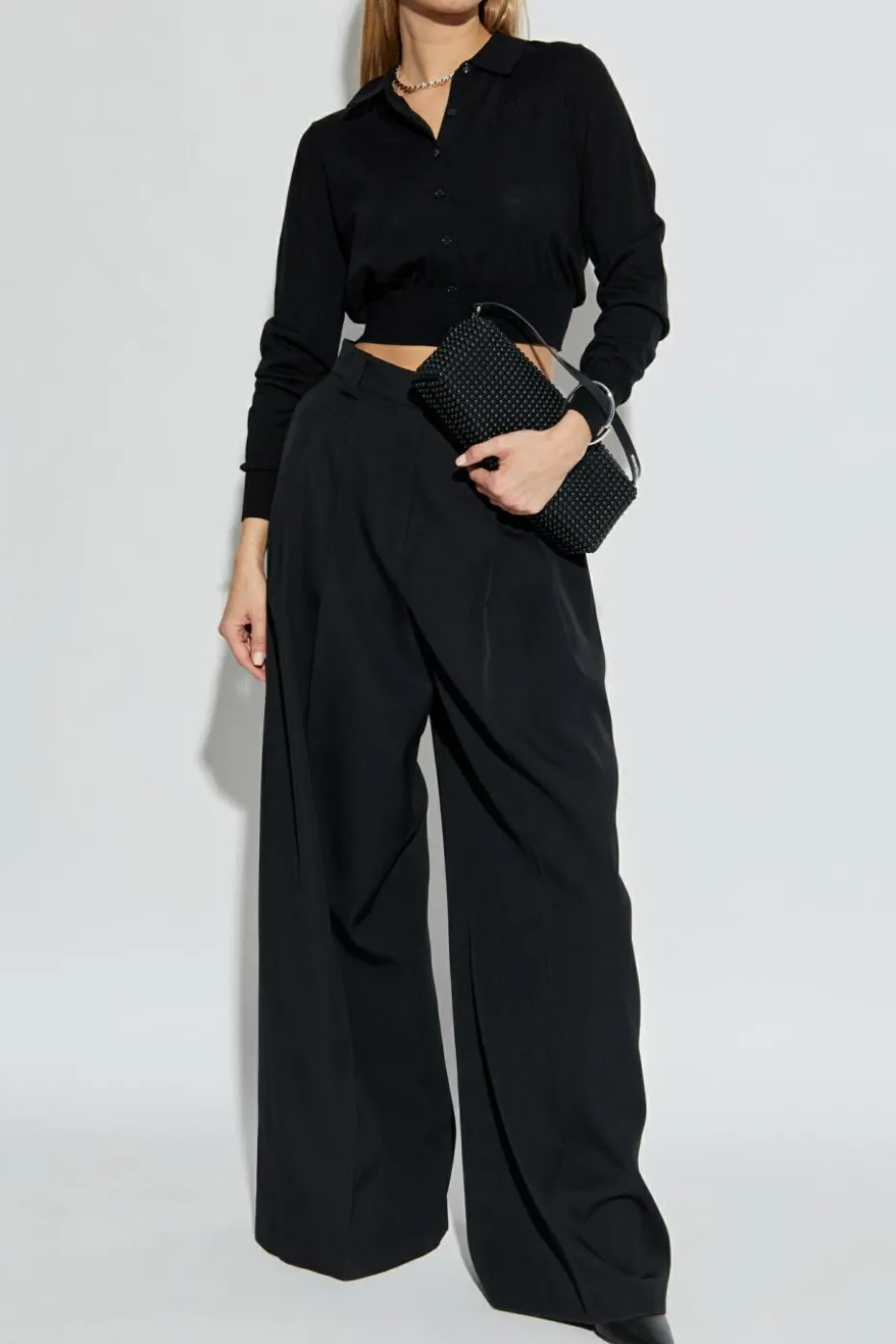 T by Alexander Wang BLACK Wool cardigan with logo