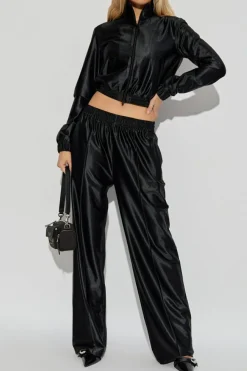 T by Alexander Wang BLACK Sweatshirt with a shimmering finish