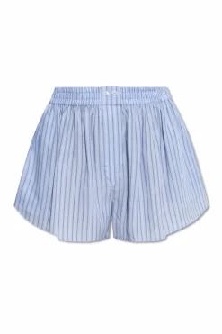T by Alexander Wang BLUE Striped pattern shorts