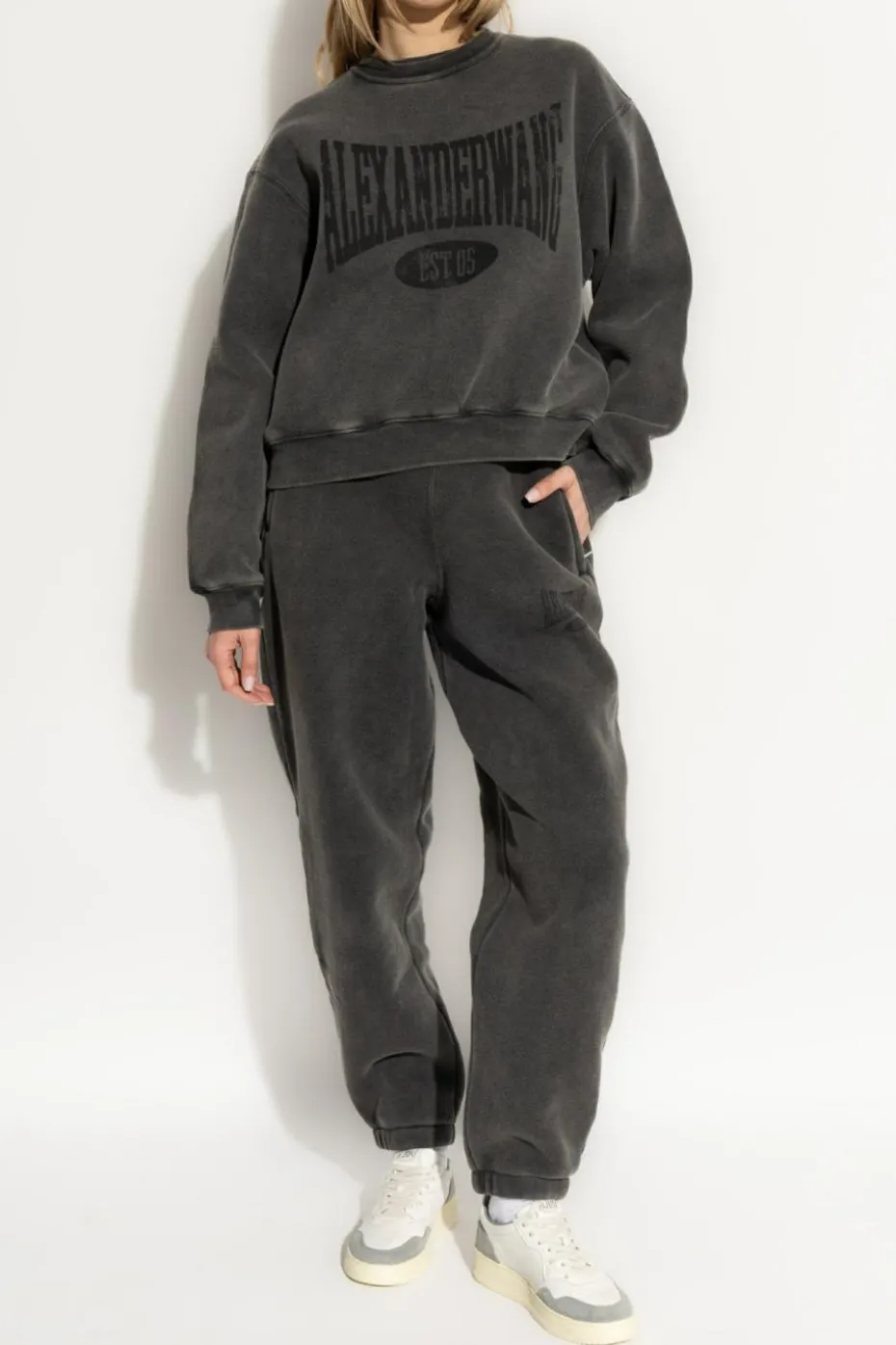 T by Alexander Wang GREY Sweatshirt with printed logo