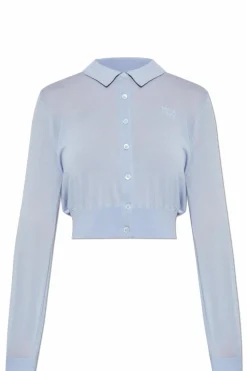 T by Alexander Wang light blue Wool cardigan with logo