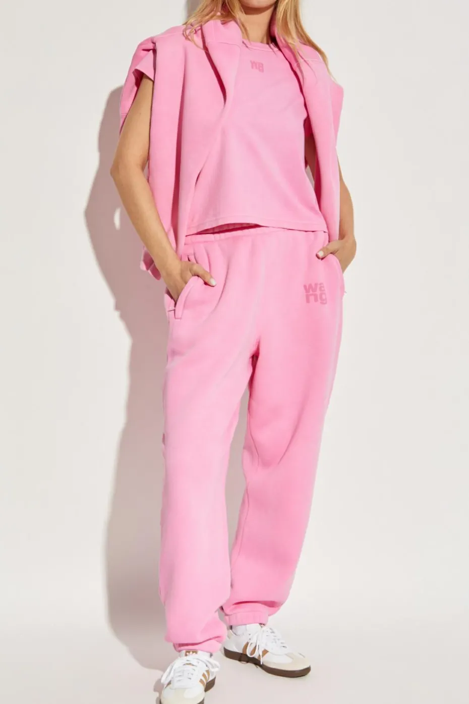 T by Alexander Wang PINK Sweatpants with logo