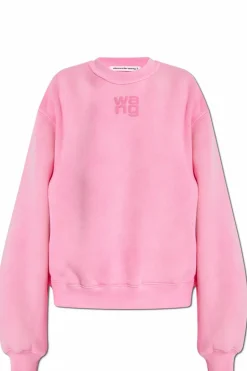 T by Alexander Wang PINK Sweatshirt with printed logo