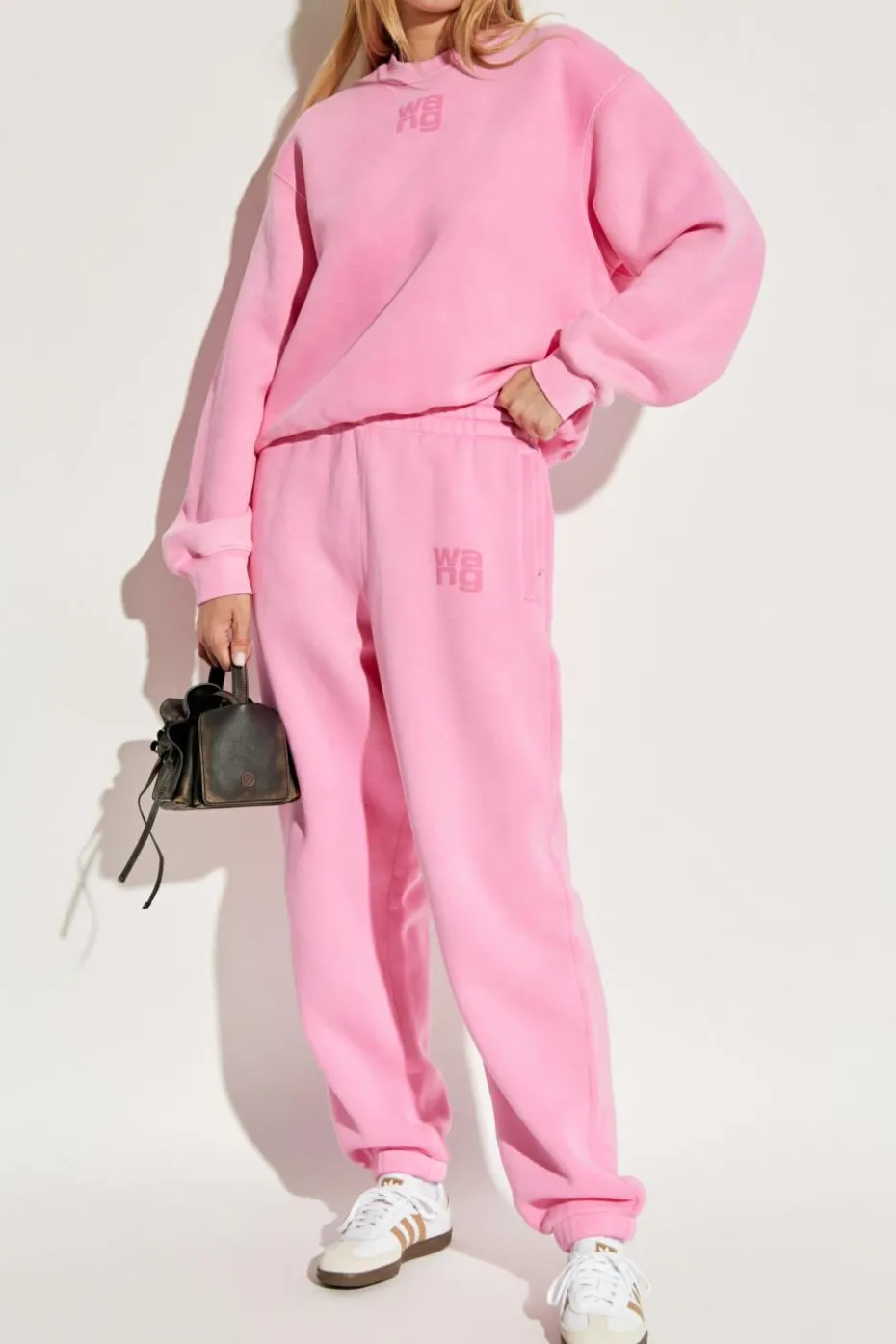 T by Alexander Wang PINK Sweatshirt with printed logo