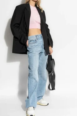 T by Alexander Wang PINK Cardigan with printed logo