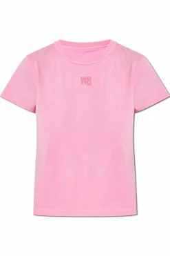 T by Alexander Wang PINK T-shirt with printed logo