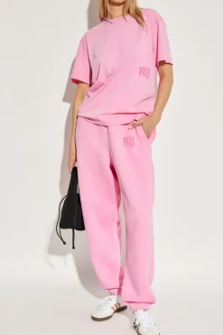T by Alexander Wang PINK T-shirt with printed logo