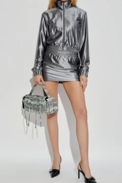 T by Alexander Wang SILVER Sweatshirt with a shimmering finish