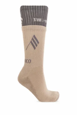 The Attico beige Socks with logo