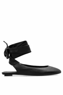 The Attico BLACK āCloeā leather ballet flats