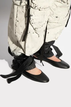 The Attico BLACK ‘Cloe’ leather ballet flats