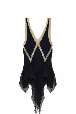 The Attico BLACK Dress with appliqués