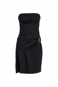 The Attico BLACK Dress with a pleat