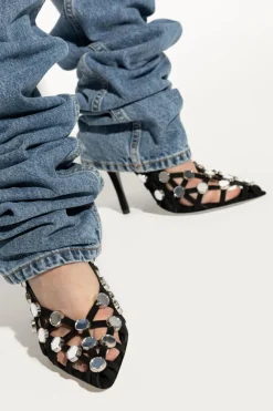 The Attico BLACK Heeled shoes Grid