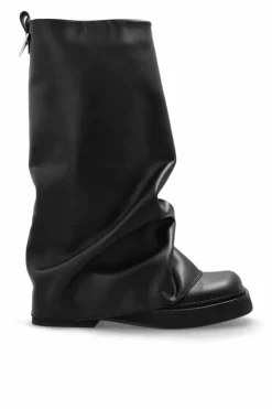 The Attico BLACK Leather ankle boots `Robin`