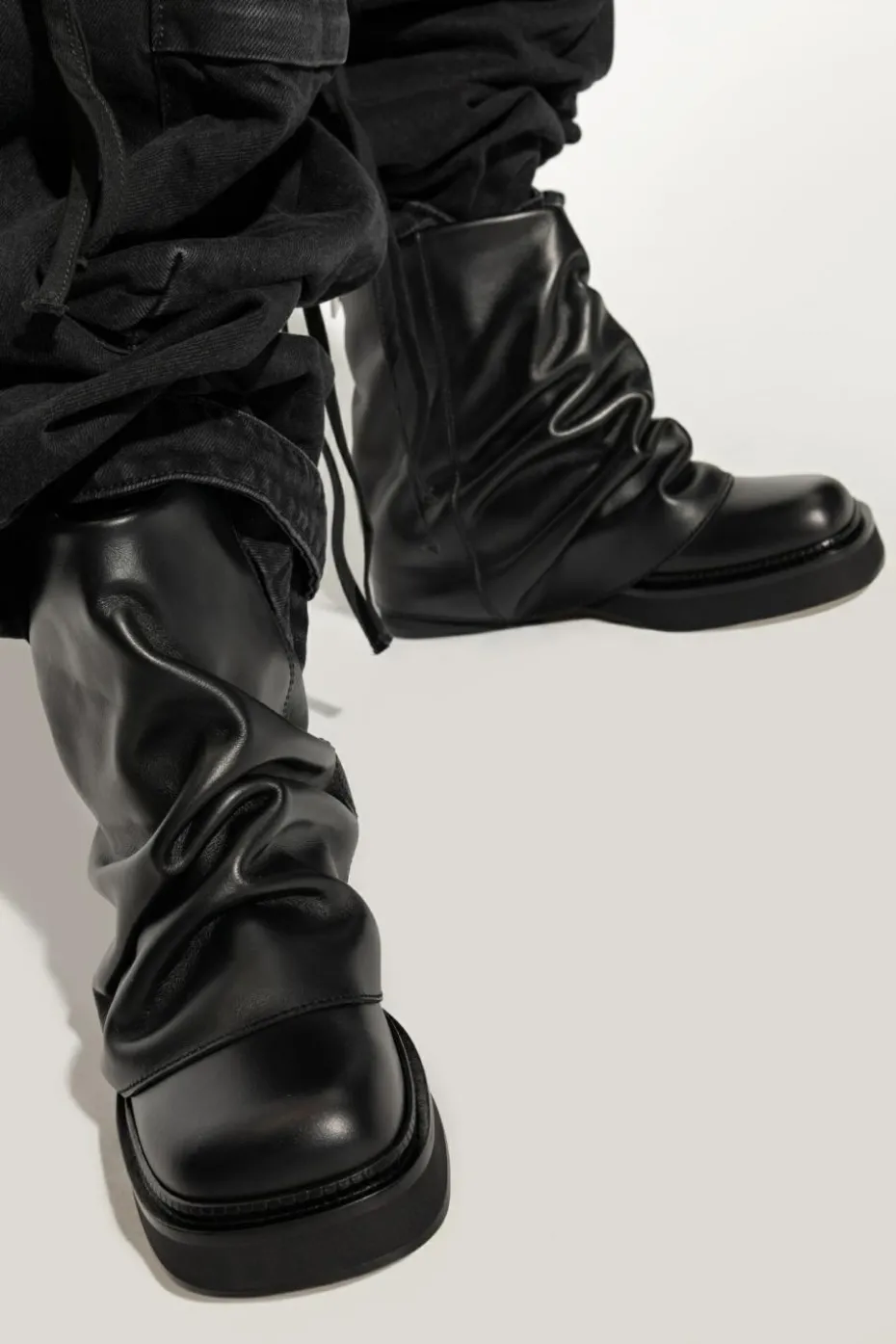 The Attico BLACK Leather ankle boots Mini Robin