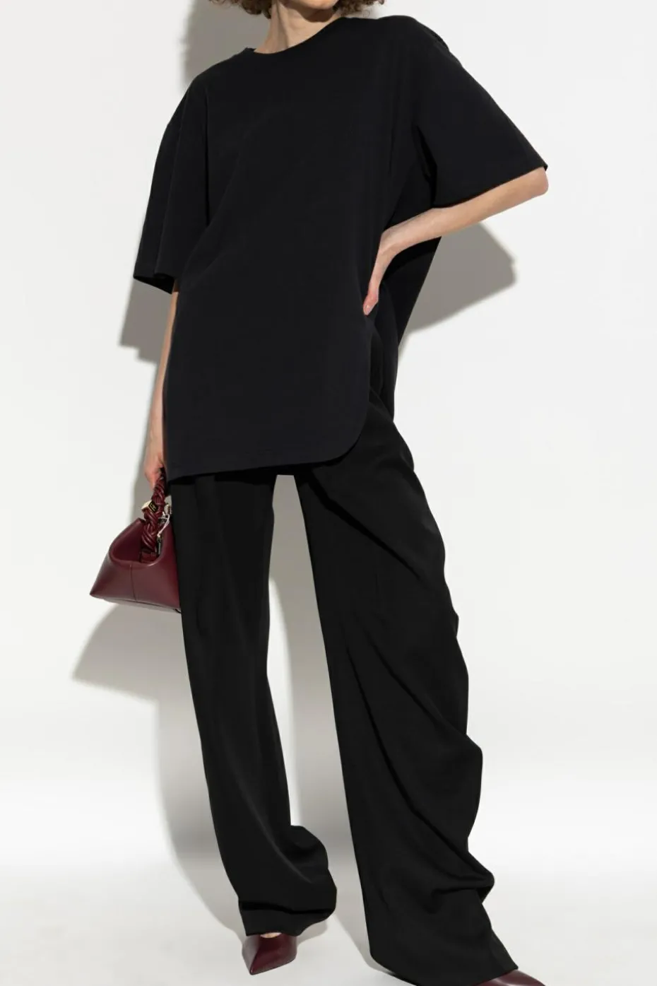 The Attico BLACK T-shirt with logo