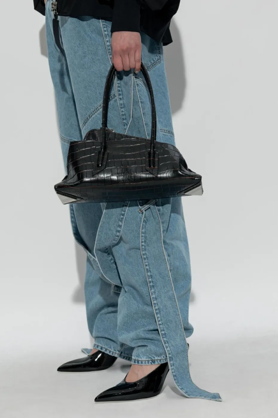 The Attico BROWN Handbag `La Passeggiata Small`