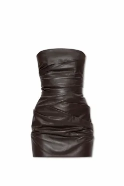 The Attico BROWN Leather dress