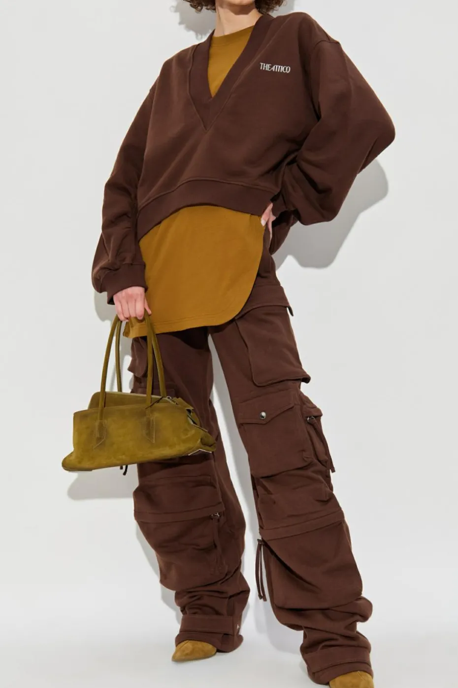 The Attico BROWN Sweatshirt with logo