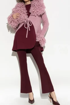 The Attico BURGUNDY Creased trousers