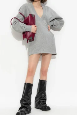 The Attico GREY Dress with logo
