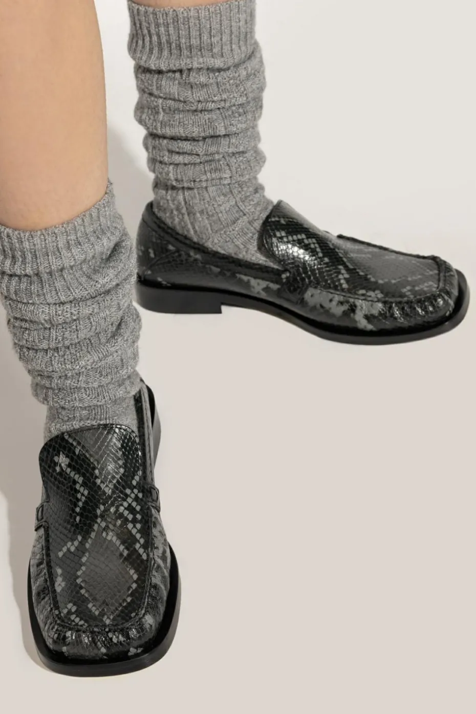 The Attico GREY Leather boots Charles