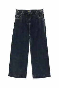 The Attico GREY Waxed wide-leg jeans