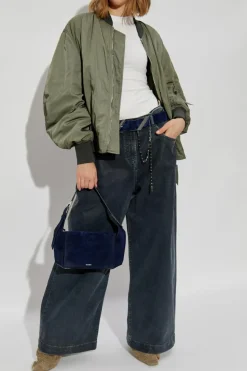 The Attico GREY Waxed wide-leg jeans