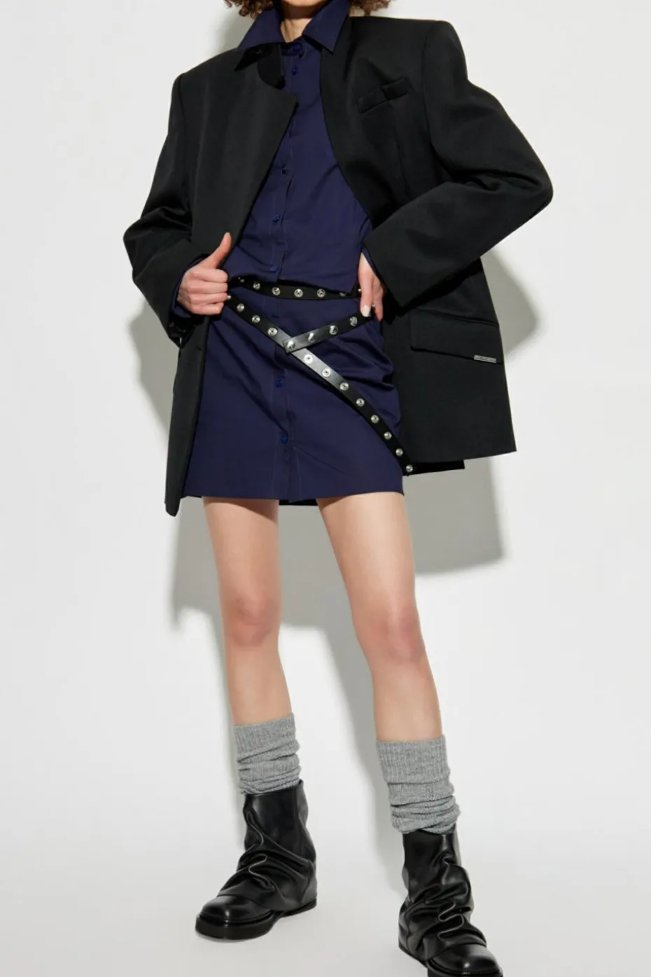 The Attico NAVY BLUE Draped Dress